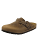 Birkenstock Leder-Clogs "Boston" in Braun - Weite S