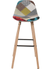 THE HOME DECO FACTORY 2-delige set: barkrukken "Riga" meerkleurig - (B)37,5 x (H)90 x (D)38 cm