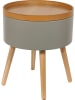 THE HOME DECO FACTORY Beistelltisch in Grau/ Natur - (H)49 x Ø 38 cm