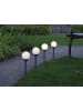 STAR Trading 4-delige set: ledsolartuinstekers "Globus" zwart/wit - (H)27 cm