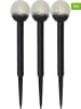 STAR Trading 3-delige set: ledsolartuinstekers "Roma" zwart - (H)23 cm