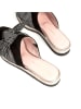 l37 Leren slippers zwart/wit