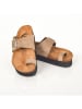 Moosefield Leren teenslippers beige