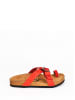 Moosefield Leren teenslippers rood