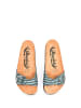 Moosefield Leren slippers blauw/wit