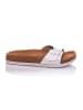 Moosefield Leren slippers wit