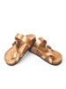 Moosefield Leren slippers goudkleurig