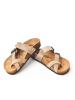 Moosefield Leren teenslippers beige