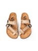 Moosefield Leren teenslippers beige