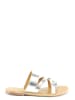 Manoukian shoes Leder-Pantoletten in Silber