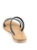 Manoukian shoes Leder-Pantoletten in Schwarz