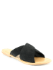 Manoukian shoes Leder-Pantoletten in Schwarz