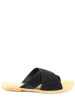 Manoukian shoes Leder-Pantoletten in Schwarz