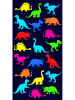Le Comptoir de la Plage Ręcznik plażowy "Juna - Dino" w kolorze granatowym ze wzorem - 140 x 70 cm