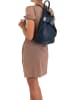 Mia Tomazzi Leren rugzak "Sirietto" donkerblauw - (B)28 x (H)35 x (D)13 cm