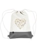 ppd Rugzak "Geometric Heart" grijs/goudkleurig - (B)32 x (H)40 cm