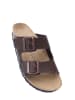 BACKSUN Leren slippers bruin