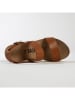 BACKSUN Leren sleehaksandalen "Cali" lichtbruin