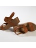 BACKSUN Leren sleehaksandalen "Cali" lichtbruin