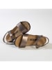 BACKSUN Leren sleehaksandalen "Calabria" grijs