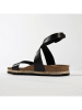 BACKSUN Skórzane sandały "Ferrenafe" w kolorze czarnym