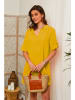 Lin Passion Lniana sukienka w kolorze żółtym
