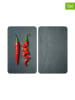 Wenko 2-delige set: fornuisafdekplaten ''Cayenne'' antraciet/rood - (L)30 x (B)52 cm
