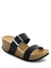 Sunbay Leder-Keilpantoletten "Ana" in Schwarz