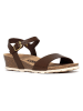Sunbay Leren sleehaksandalen ""Esperance" donkerbruin