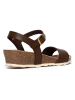 Sunbay Leren sleehaksandalen ""Esperance" donkerbruin
