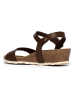 Sunbay Leren sleehaksandalen ""Esperance" donkerbruin
