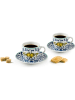 Trendy Kitchen by EXCÉLSA 6er-Set: Espressotassen in Blau/ Weiß - 90 ml