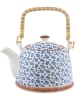 Clayre & Eef Teekanne in Weiß/ Blau - 700 ml