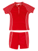 Playshoes 2-delige zwemoutfit "Stippen" rood/wit