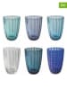 Villa d´Este 6-delige set: glazen "Kalahari" blauw/groen - 300 ml