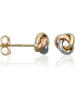 L instant d Or Gelb-/Rosé-/Weißgold-Ohrstecker "Noeud Tricolore"