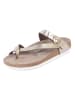 Comfortfusse Leren teenslippers goudkleurig