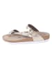 Comfortfusse Leren teenslippers goudkleurig