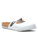 Comfortfusse Leren clogs zilverkleurig/wit