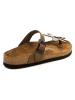 Comfortfusse Leren teenslippers zandkleurig
