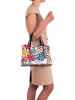 Anna Morellini Leder-Henkeltasche "Cicile" in Schwarz/ Bunt - (B)28 x (H)22 x (T)8 cm
