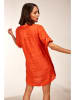 Le Monde du Lin Lniana sukienka w kolorze pomarańczowym
