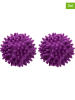 Fackelmann 2-delige set: drogerballen "Fluffy" violet - Ø 6,5 cm