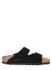 Birkenstock Leder-Pantoletten "Arizona" in Schwarz - Weite S