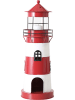 Boltze 2er-Set: Windlichter "Leuchtturm" in Weiß/ Rot