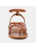 CALANK Leren teensandalen lichtbruin