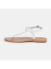 CALANK Leren teensandalen wit