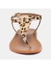 CALANK Leder-Zehensandalen in Beige/ Braun