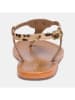 CALANK Leder-Zehensandalen in Beige/ Braun