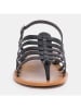 CALANK Leder-Zehensandalen in Schwarz